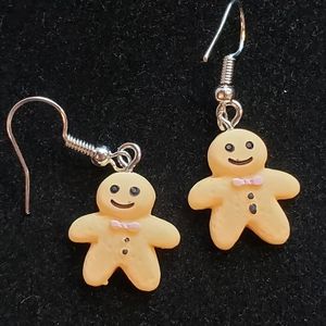 GINGERBREAD MEN Resin French Hook Earrings